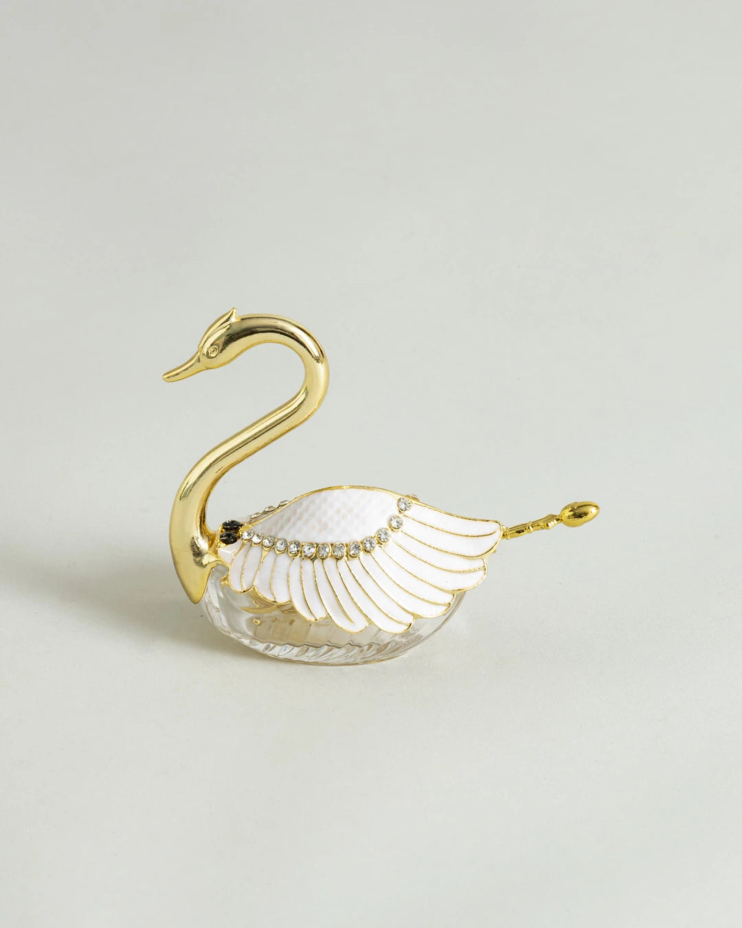 Swan-Shaped Honey Pot With Spoon '200 ML' - White