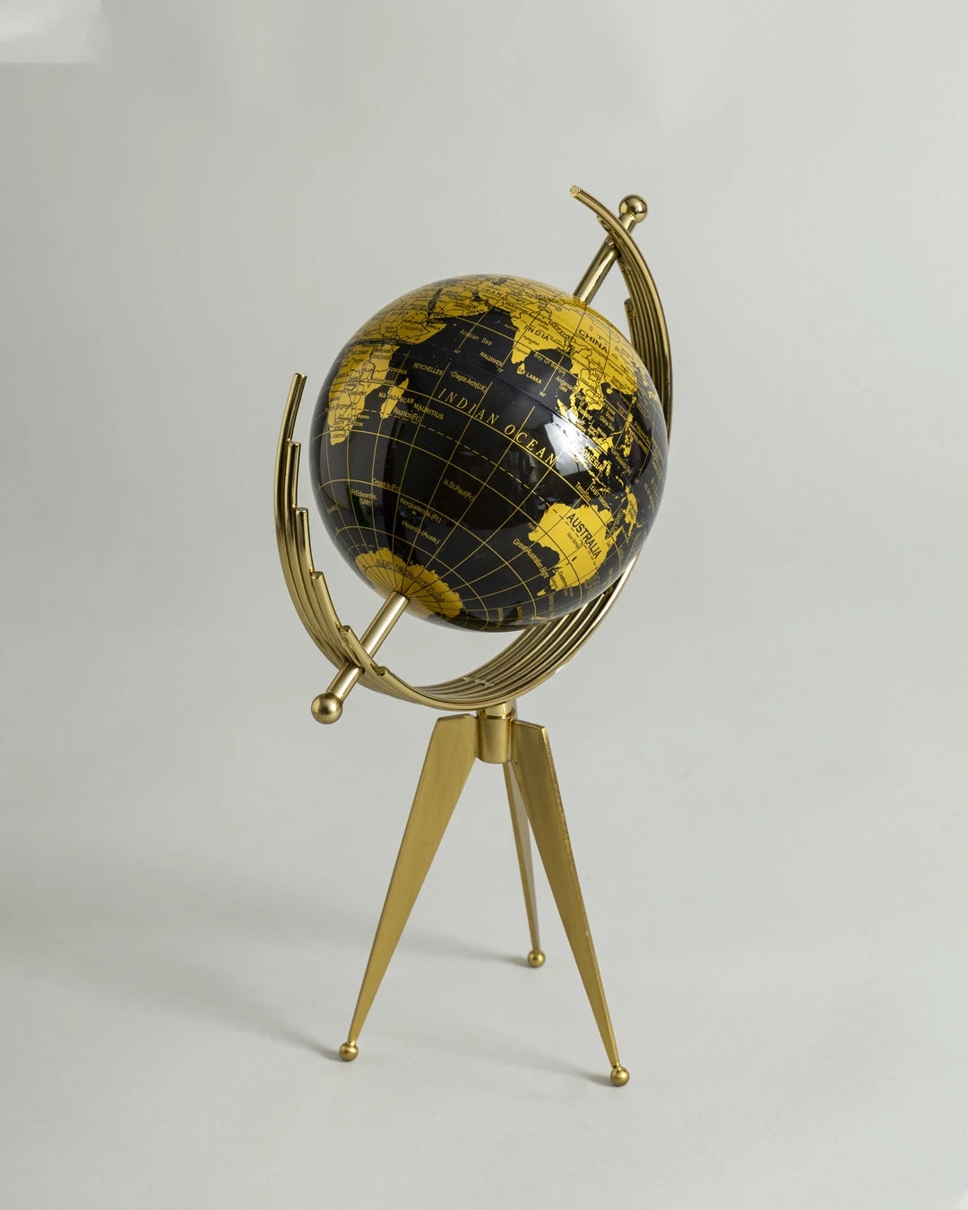 Gilded Midnight Tripod Globe Tabletop Accent