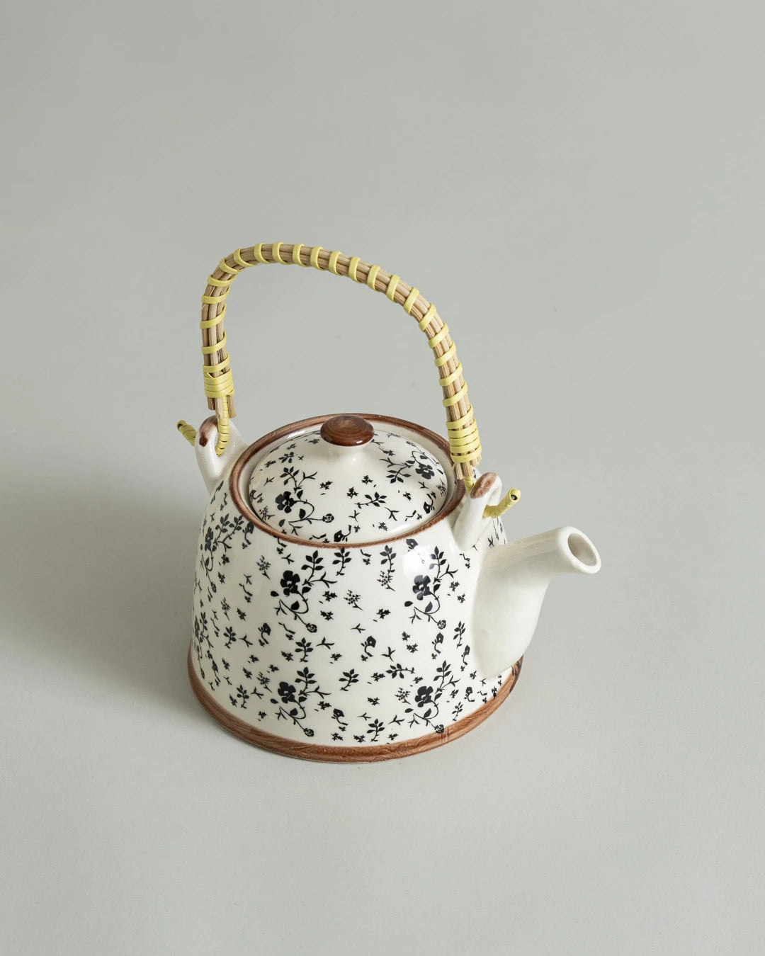 'Black Flower' Ceramic Tea Kettle