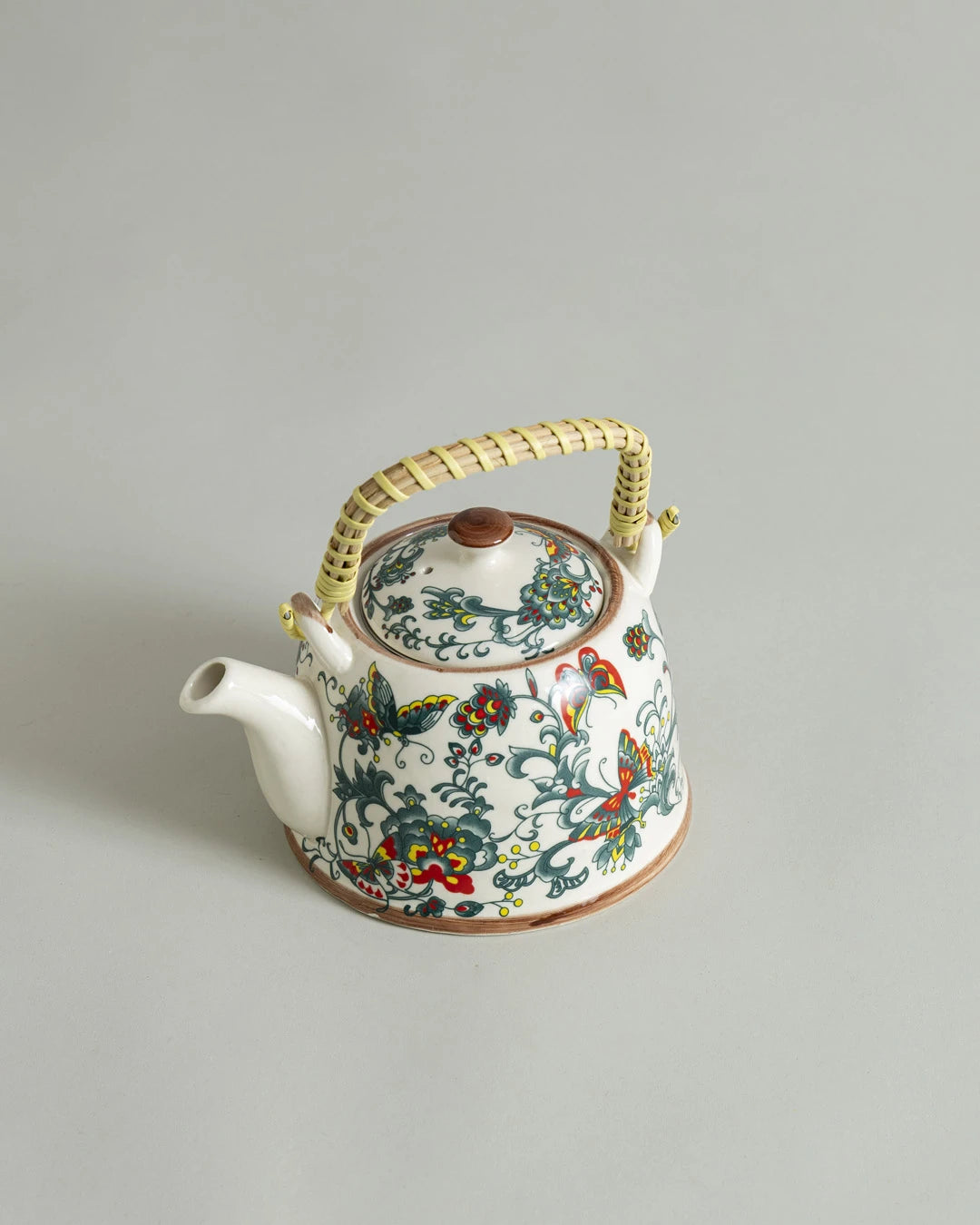 Floral Butterflies Ceramic Tea Kettle