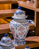 Amaranthine Fine Porcelain Dotted Temple Jar - 50 cm 