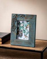 Turquoise Carved Accent Photo Frame 