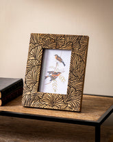 Golden Bloom Carved Photo Frame 