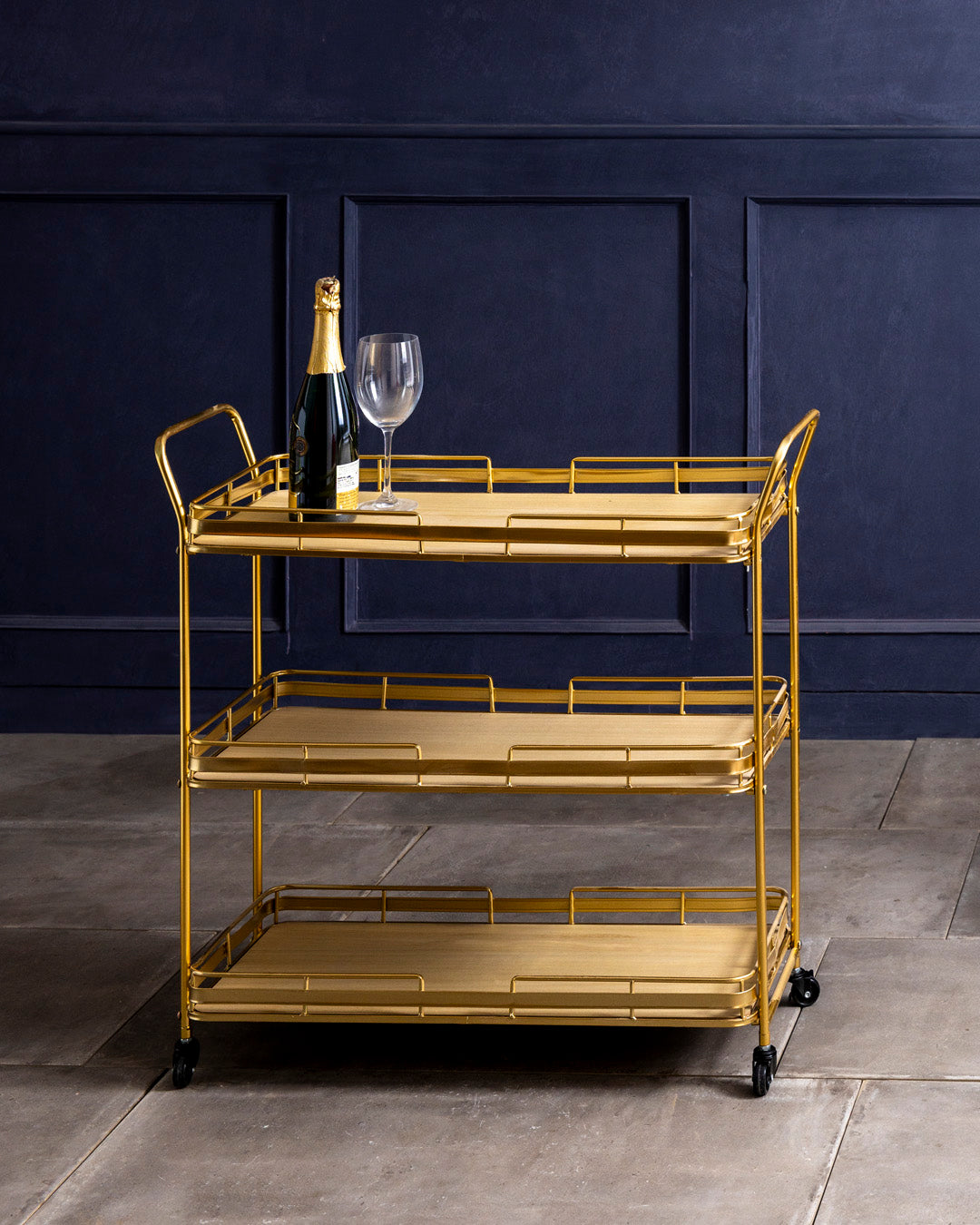 Majestic Gold 3-Tier Bar Cart 