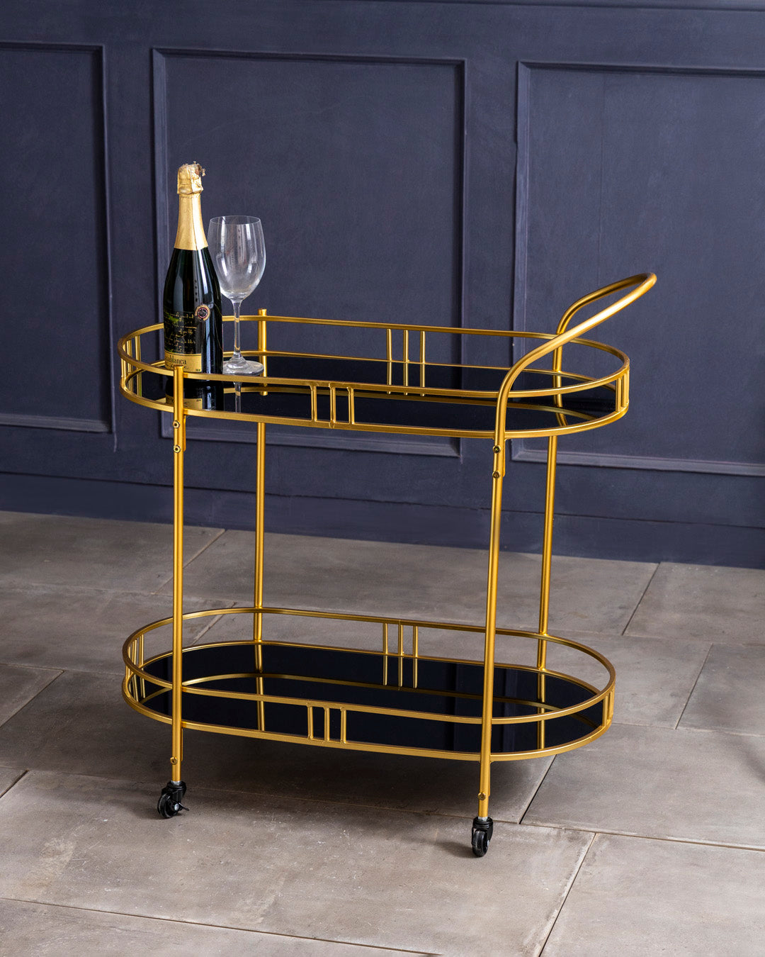 2-Tier Regal Gold Bar Cart 