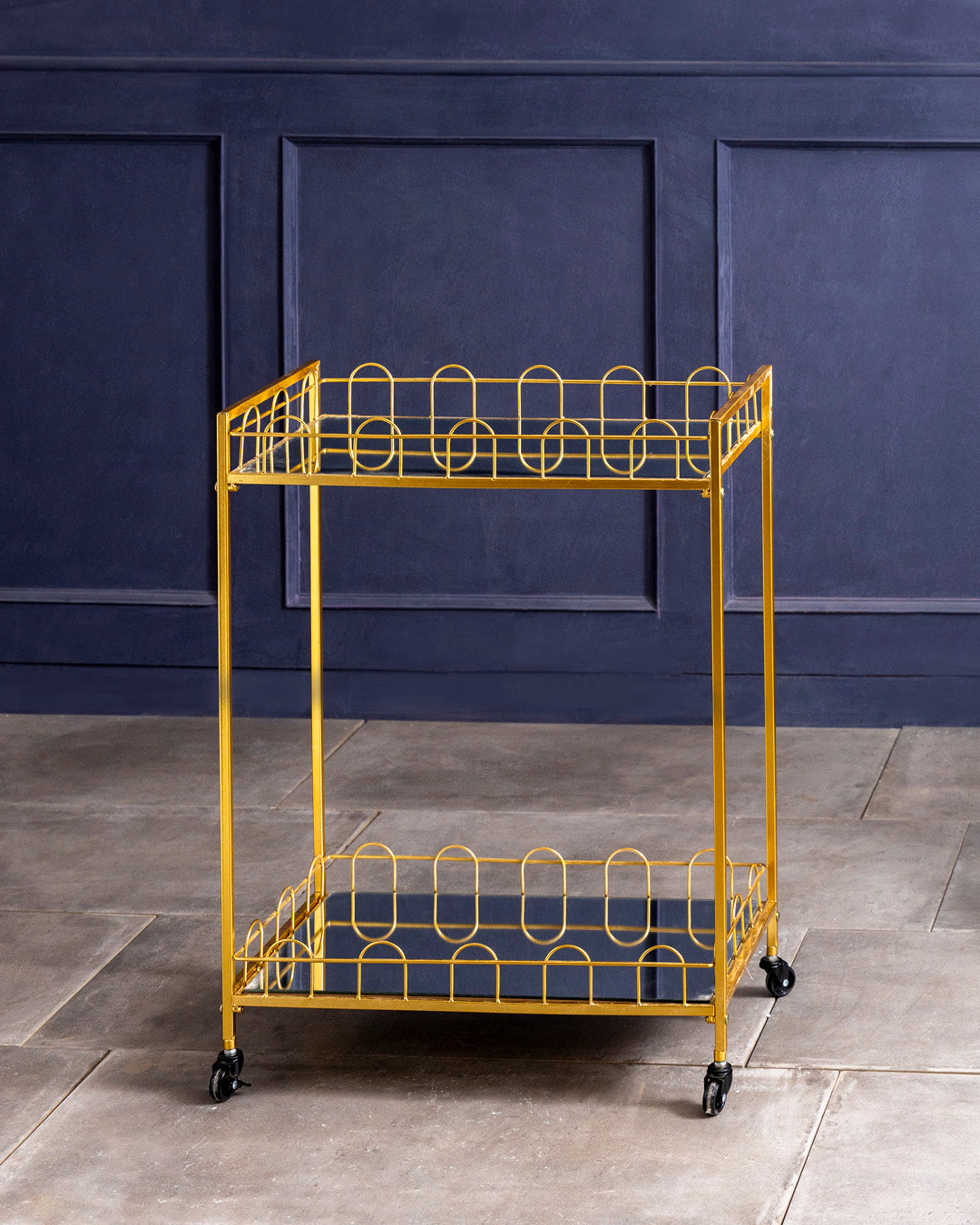 Aurora Luxe 2-Tier Bar Cart 