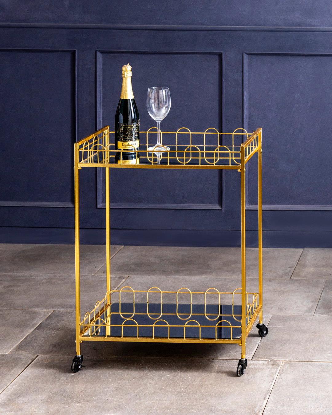 Aurora Luxe 2-Tier Bar Cart