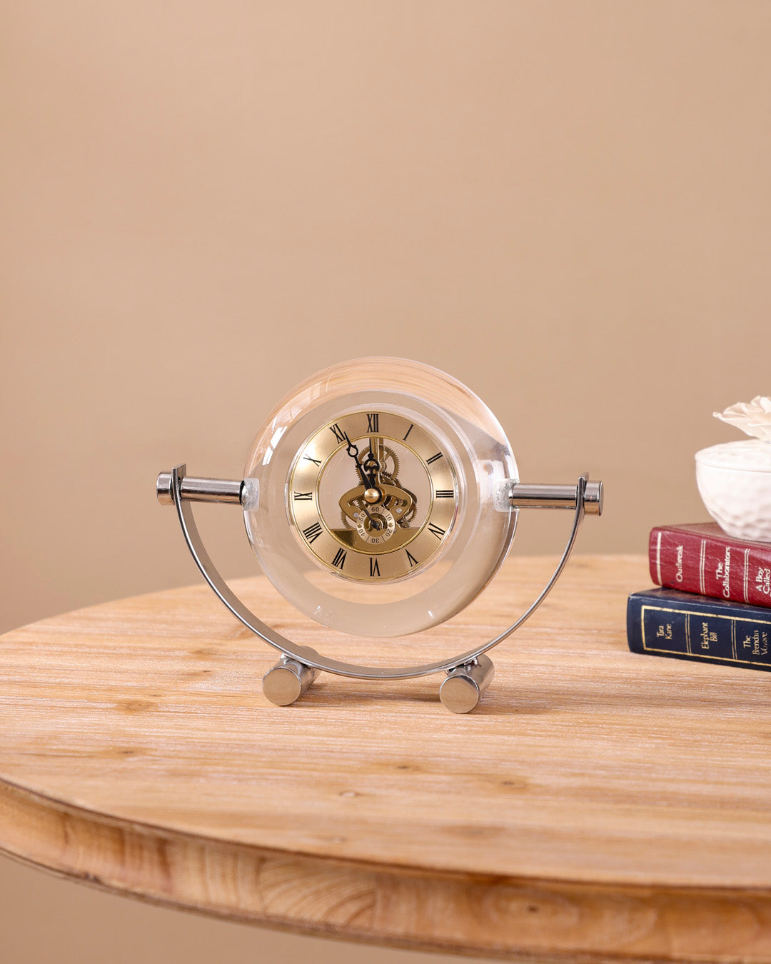 Crystal Clear Gear Table Clock - Small