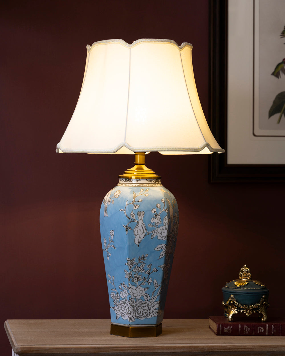 The Dynasty Songbird Table Lamp - Blue