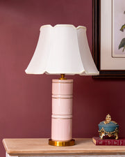 Blush Horizon Stacked Ceramic Table Lamp