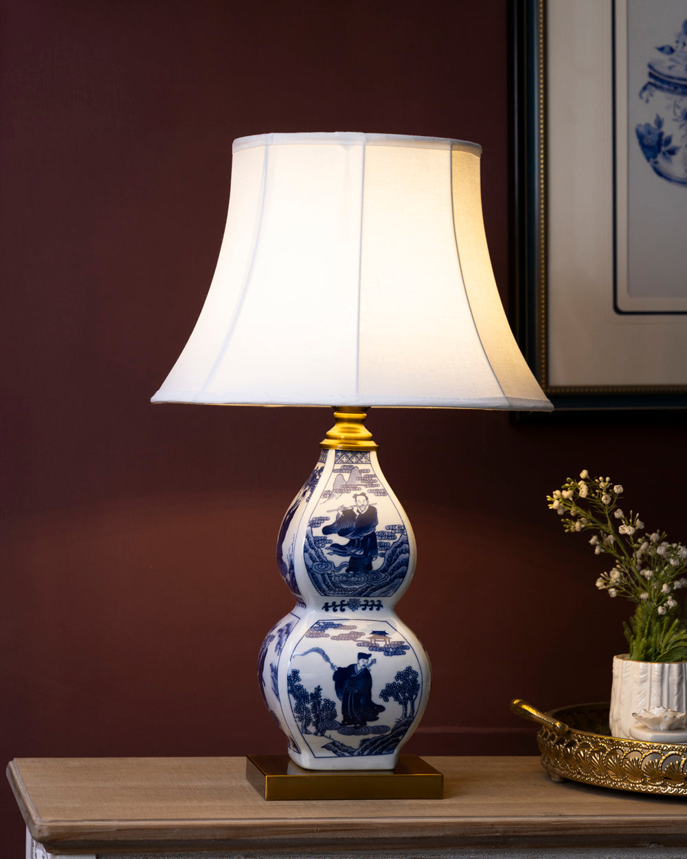 The Sage's Melody Double-Gourd Table Lamp
