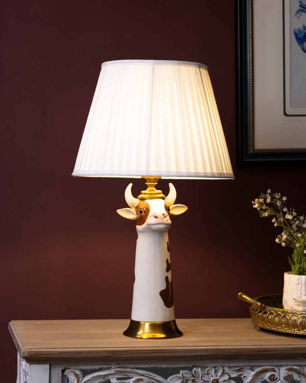 The Chestnut Cow Ceramic Table Lamp