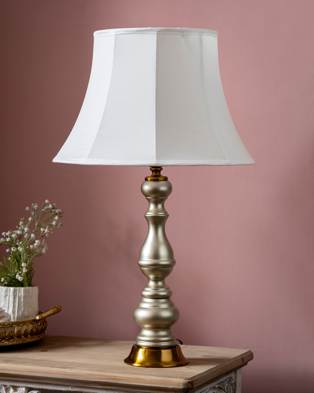 Verona Spun-Silver Table Lamp