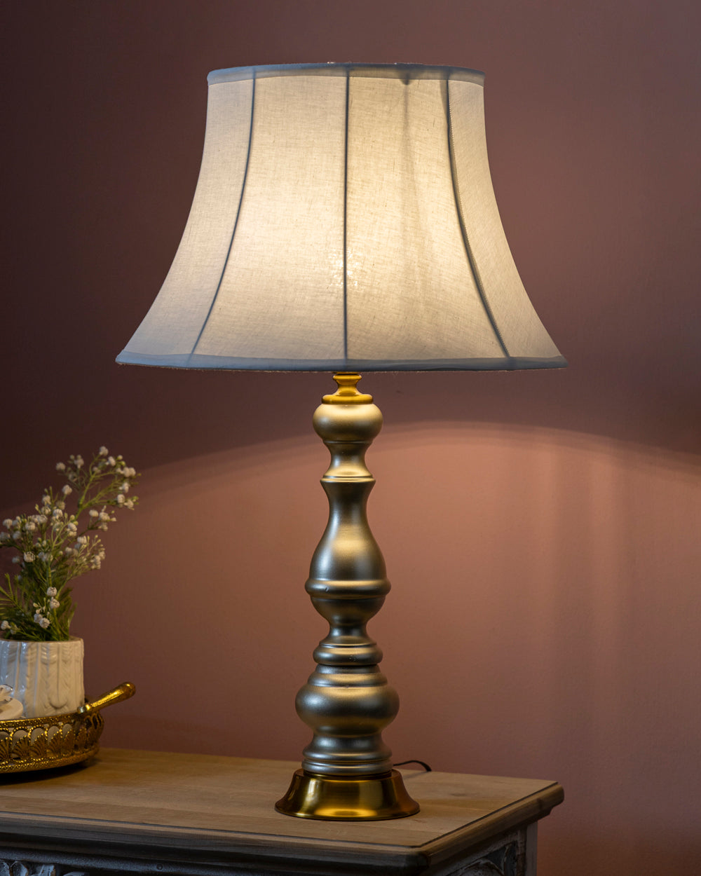 Verona Spun-Silver Table Lamp