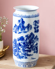 Mountain Landscape Pavilion Scene Vase