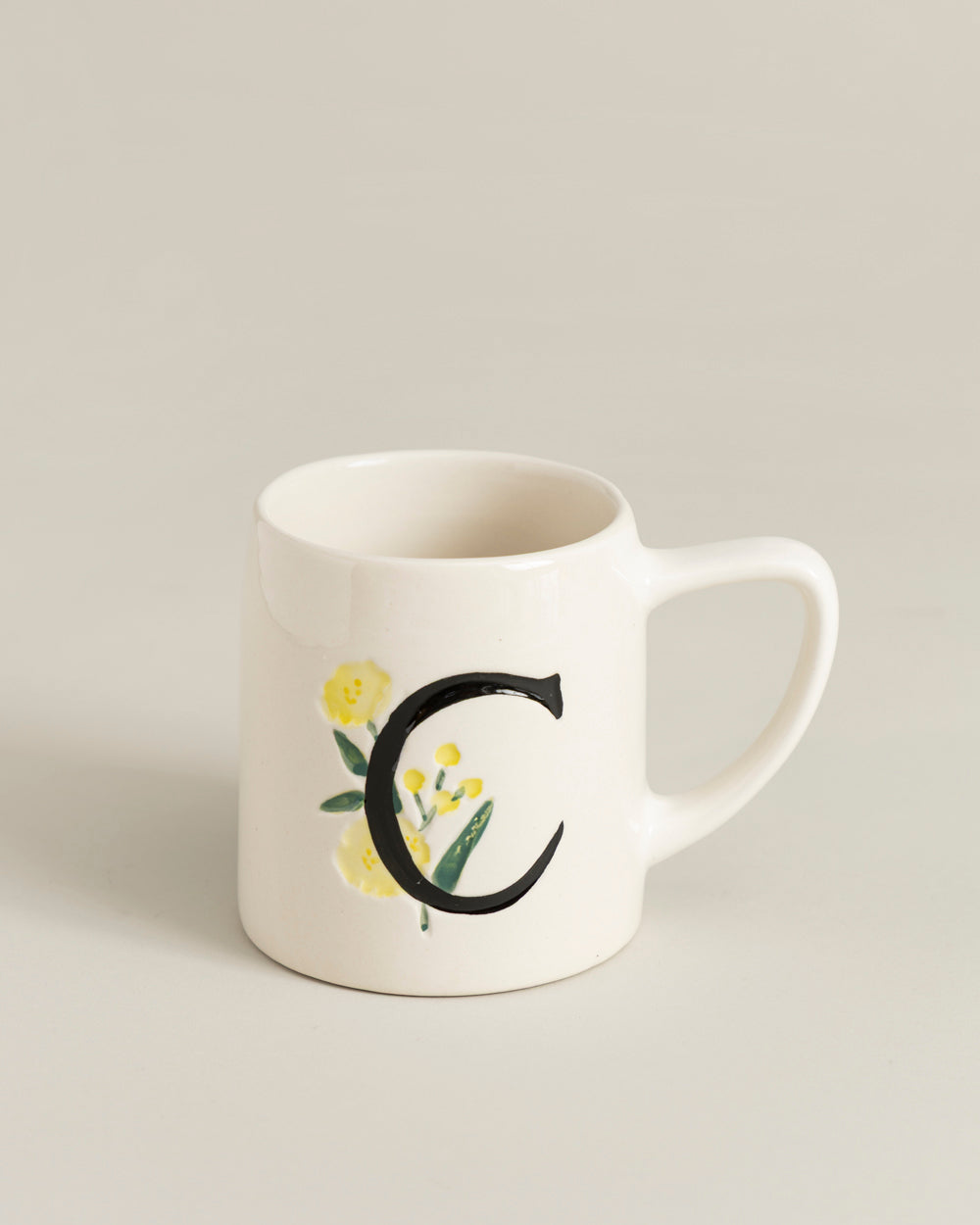 Monogram C Botanical Ceramic Mug