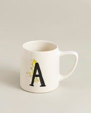 Monogram A Botanical Ceramic Mug
