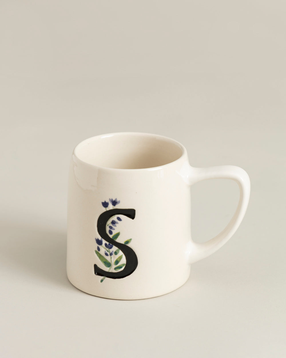 Monogram S Botanical Ceramic Mug