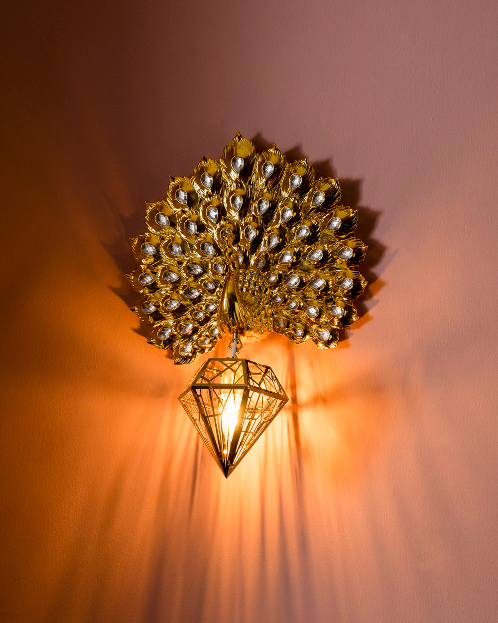 Luxury Golden Peacock Wall Light