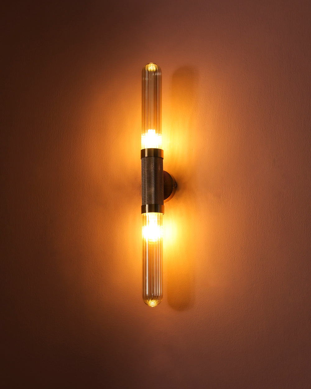 Vintage Amber Glass Tube Wall Light