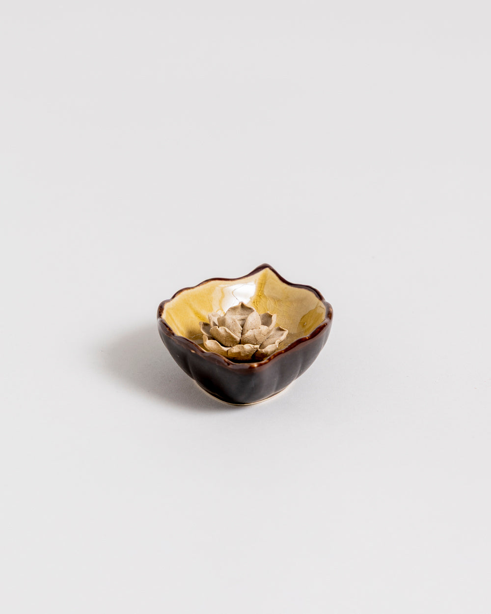 Lotus Bliss Bodhi Leaf Incense Holder Brown - Small