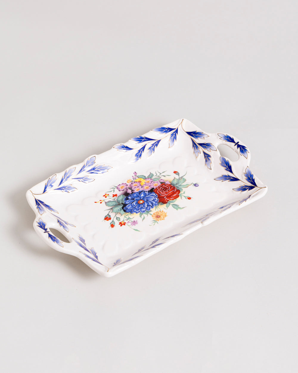 Mauve Rose Serving Platter - Blue