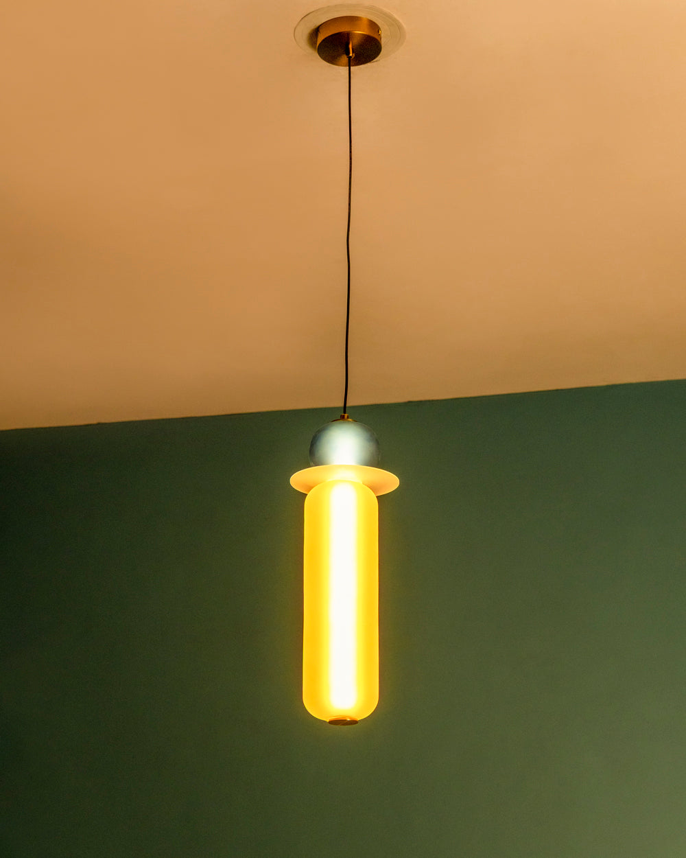 Modern Sculptural Cylinder Pendant Light