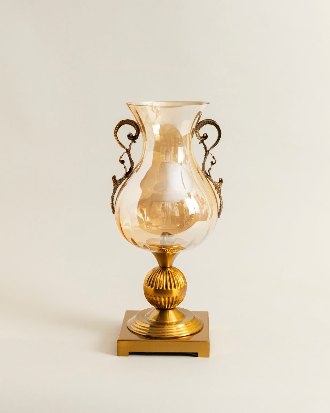 Regal Handle Glass Hurricane - Large 