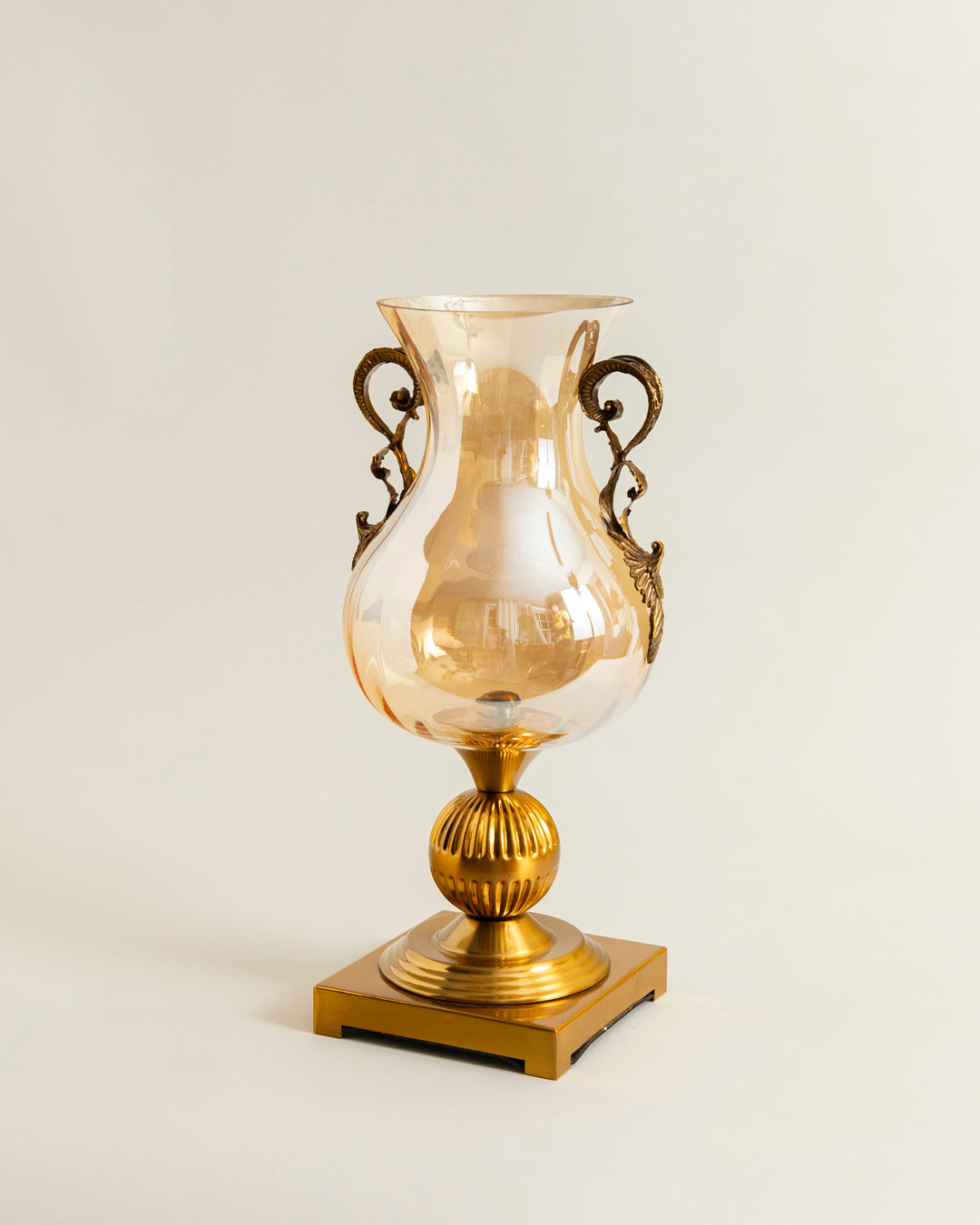 Regal Handle Glass Hurricane - Large 