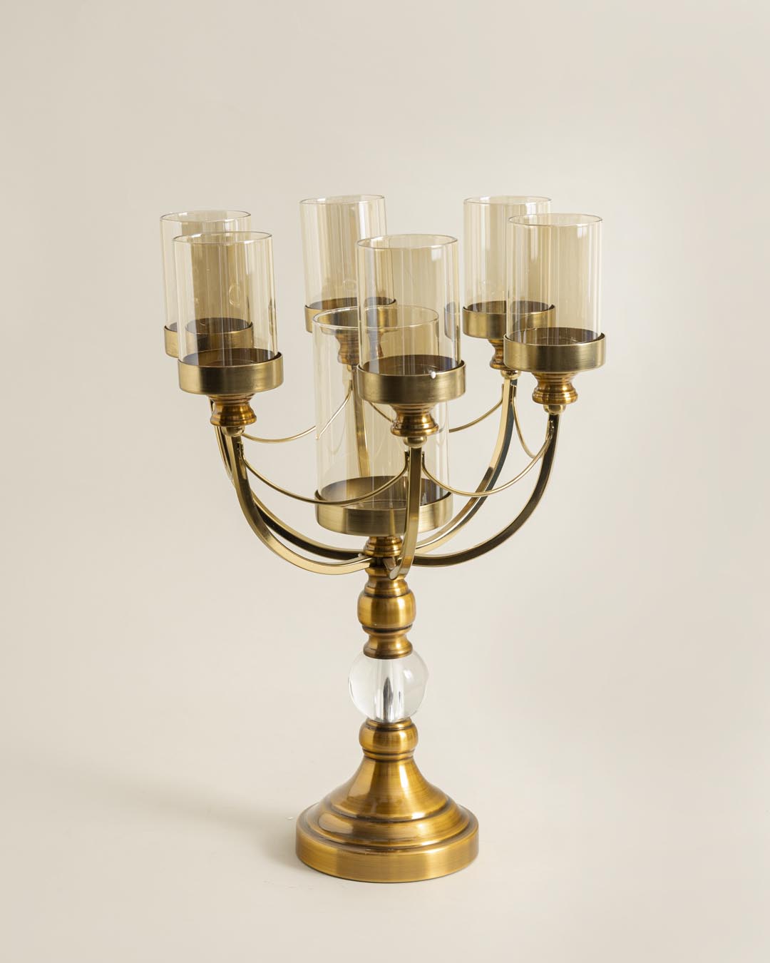 Grand Glass 7-Arms Candle Stand 
