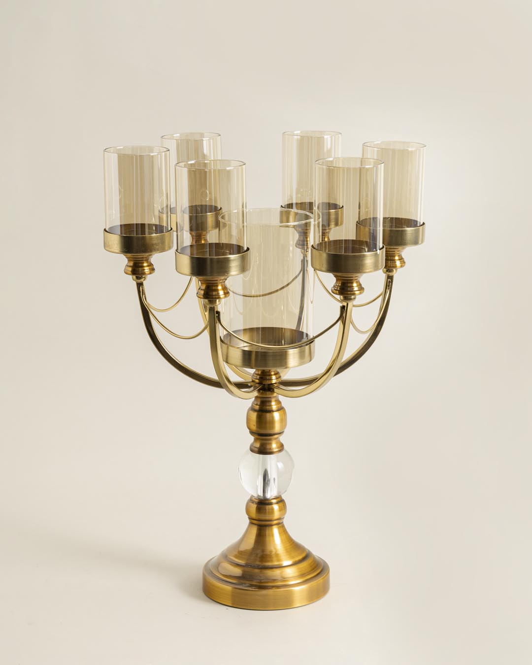 Grand Glass 7-Arms Candle Stand 