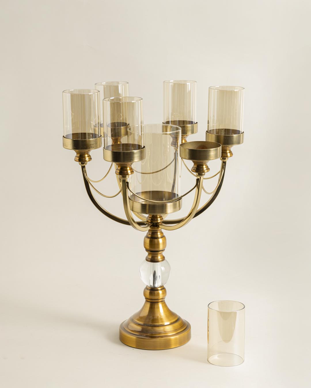 Grand Glass 7-Arms Candle Stand 