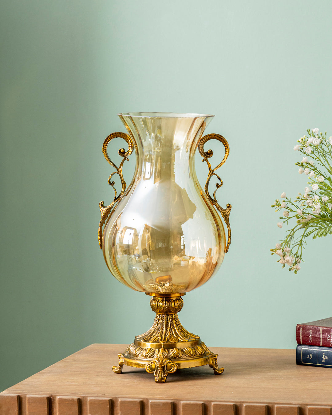 Regal Handle Glass Hurricane - Small 