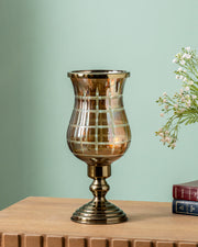 "Imperial Radiance" Cut Glass Hurricane - Small