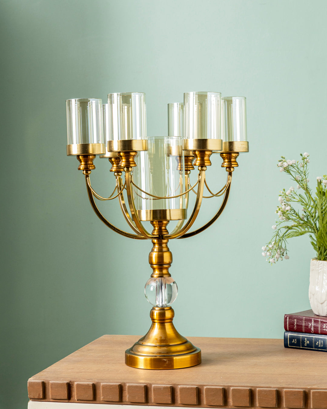 Grand Glass 7-Arms Candle Stand 