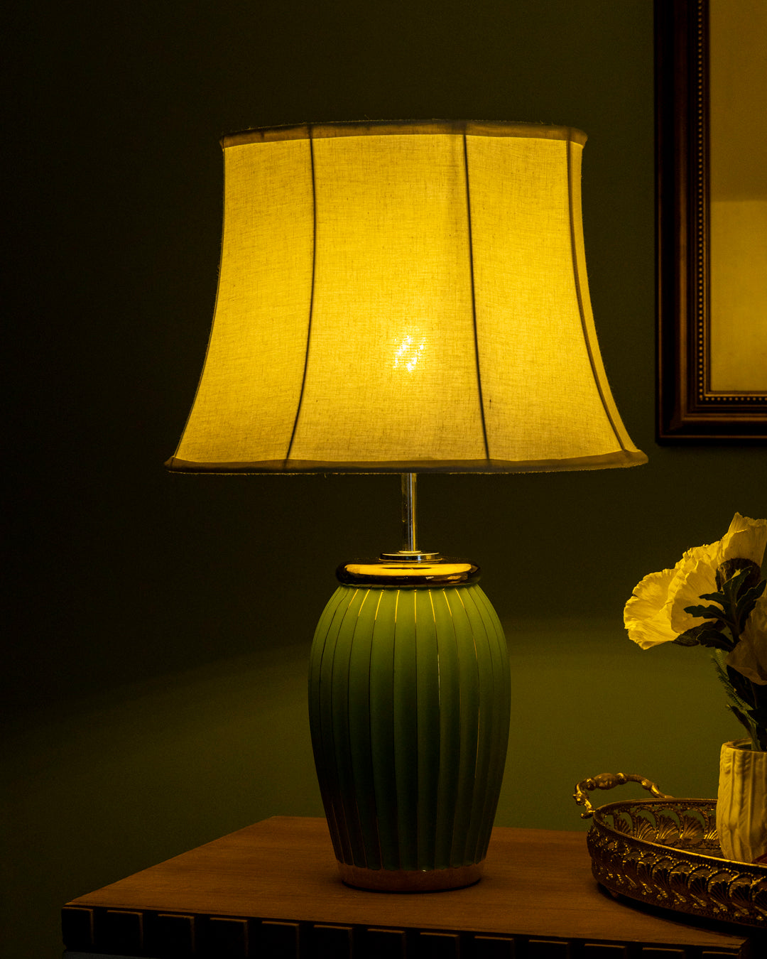 Regal Flute Table Lamp - Green 