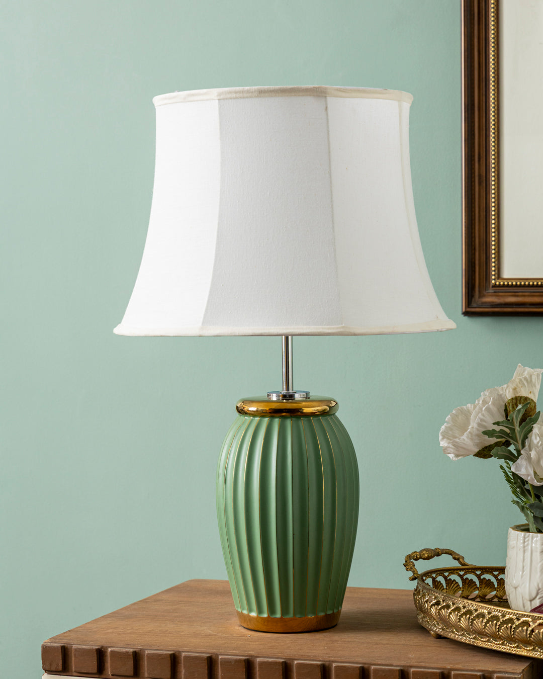 Regal Flute Table Lamp - Green