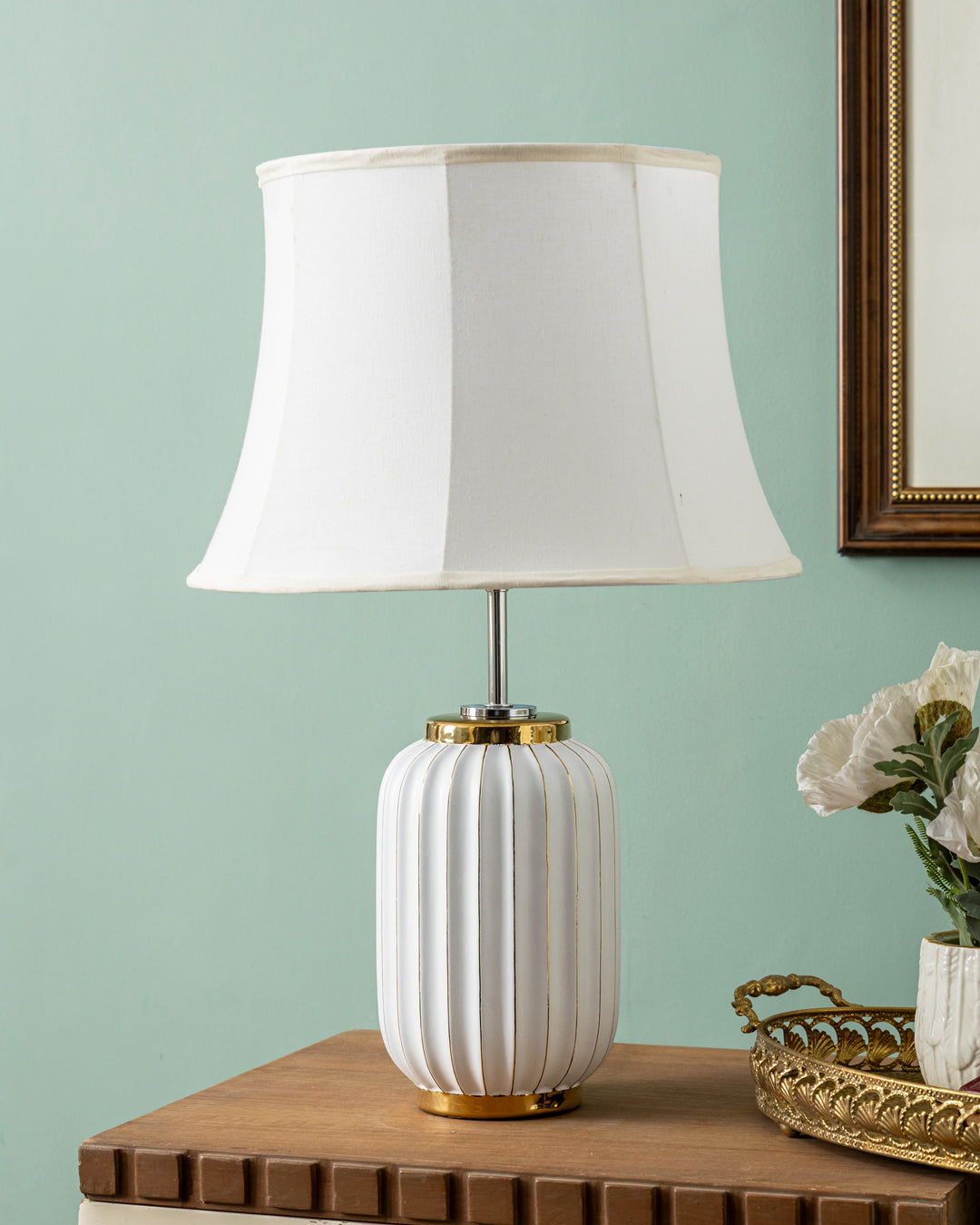 Atlas Column Table Lamp - White 