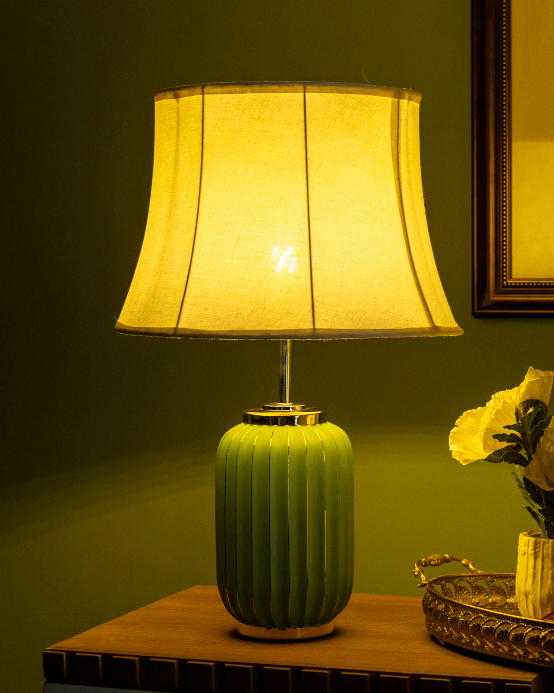 Atlas Column Table Lamp - Green 