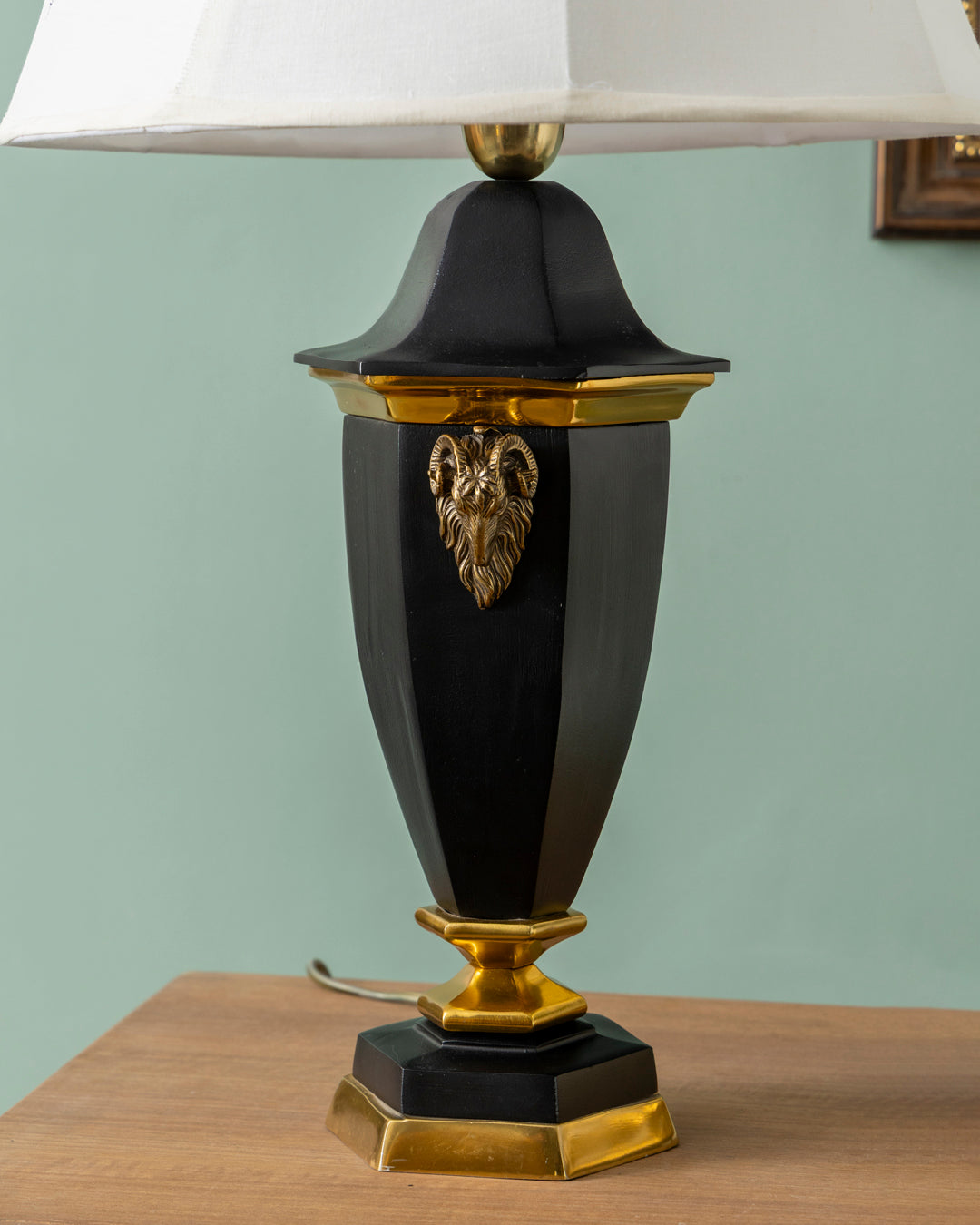 Midnight Crest Brass Accent Table Lamp 