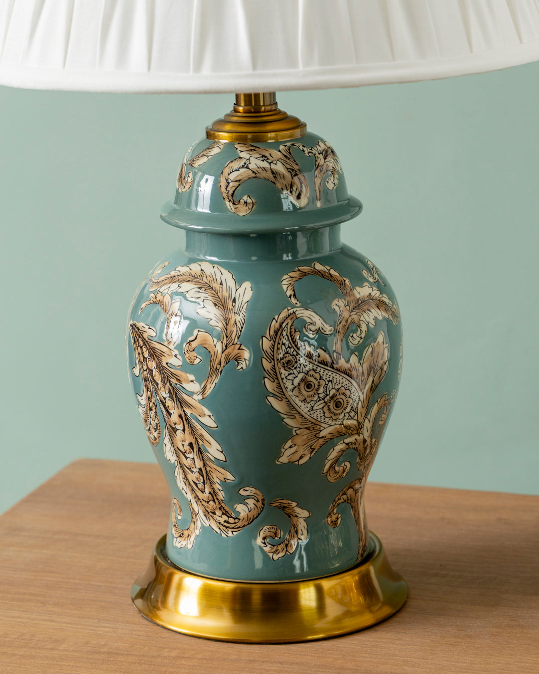 Teal Baroque Elegance Table Lamp 