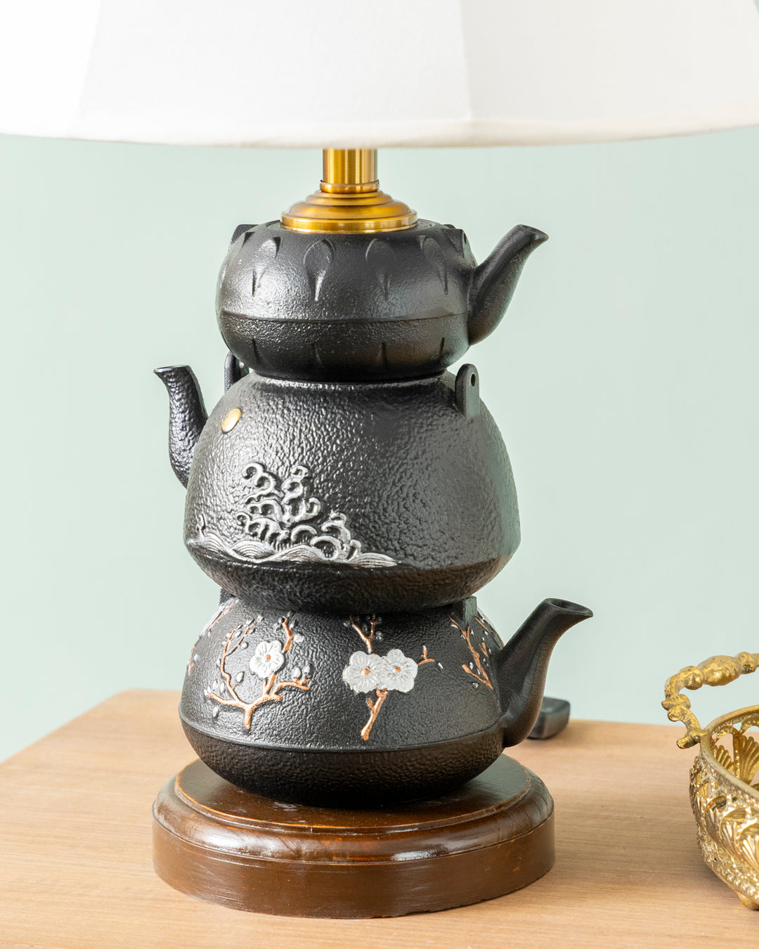 Vintage Teapot Stack Table Lamp 