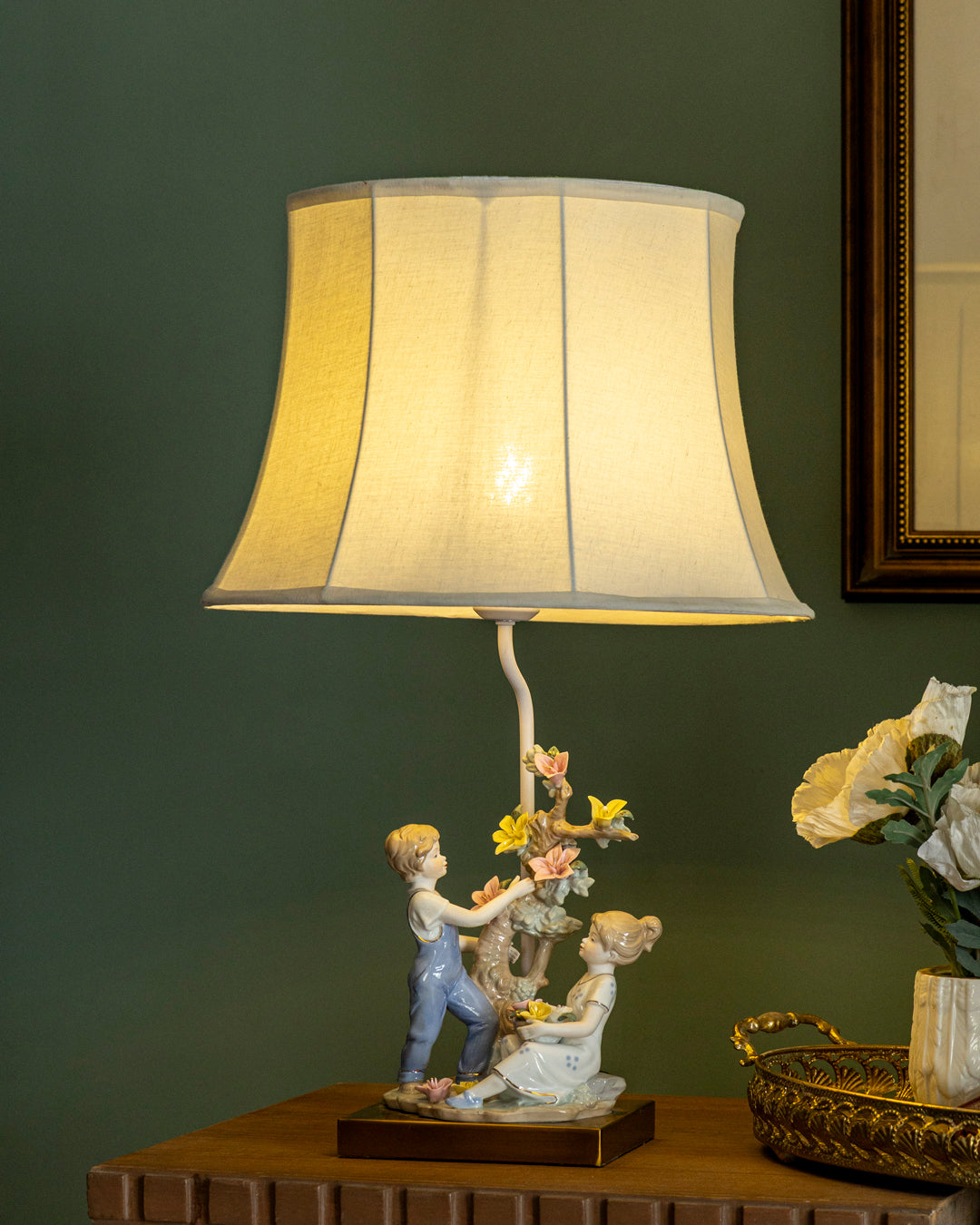 A Serenade of Spring - Fine Porcelain Table Lamp 