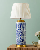 Royal Blue Cylindrical Table Lamp 
