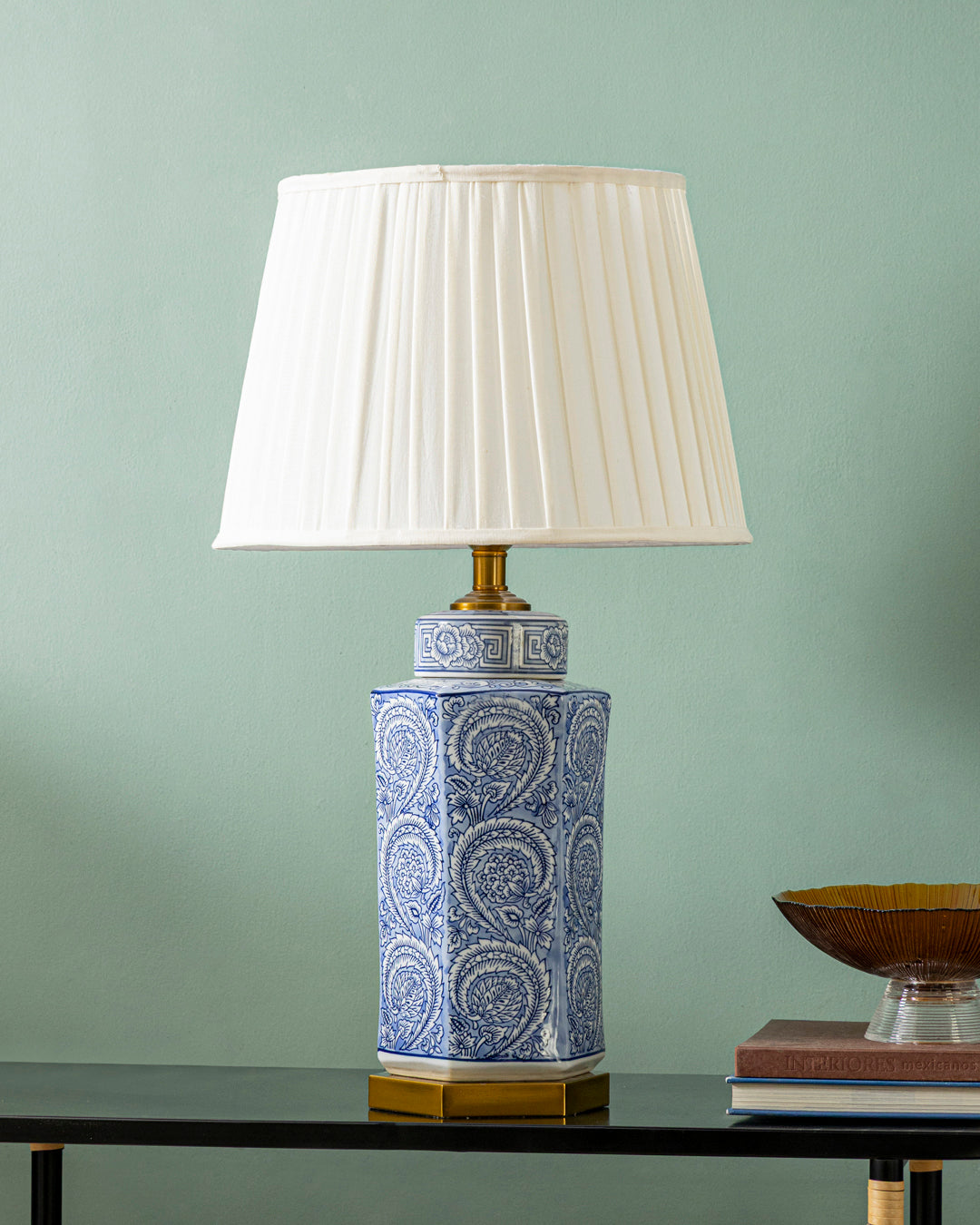 Royal Blue Mosaic Table Lamp - Large 