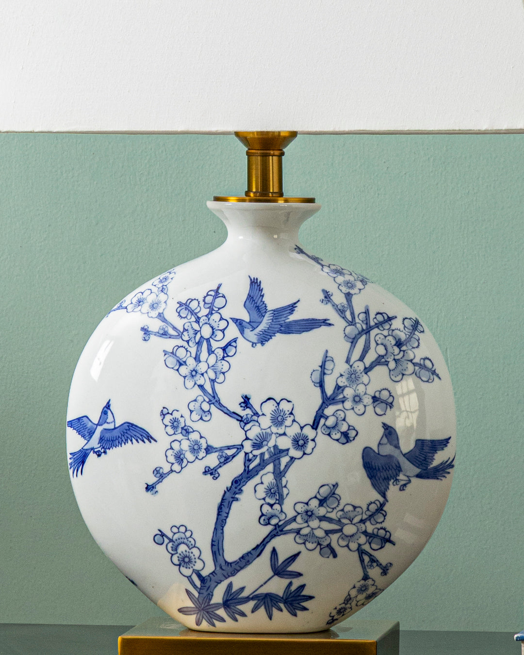 Azure Blossom Round Table Lamp 