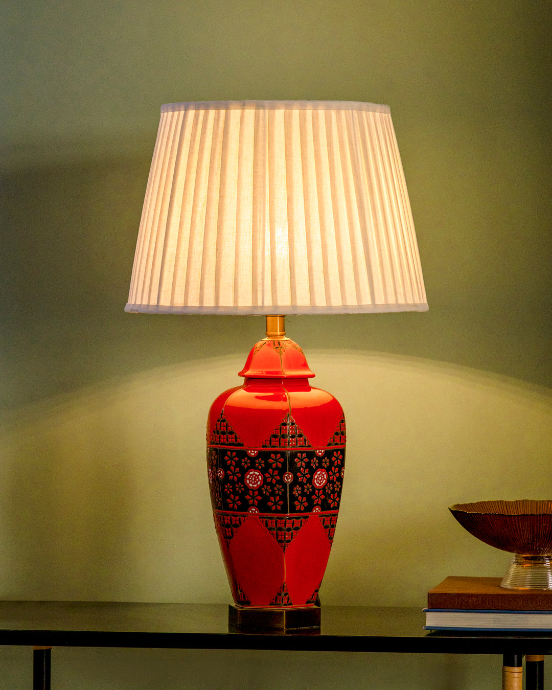 Ruby Heritage Mosaic Table Lamp 