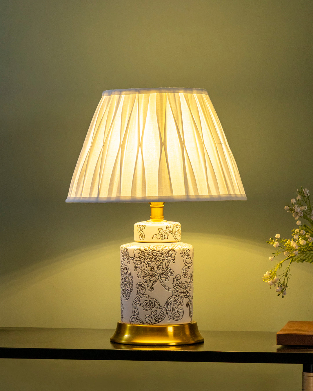 Ivory Etch Classic Table Lamp 
