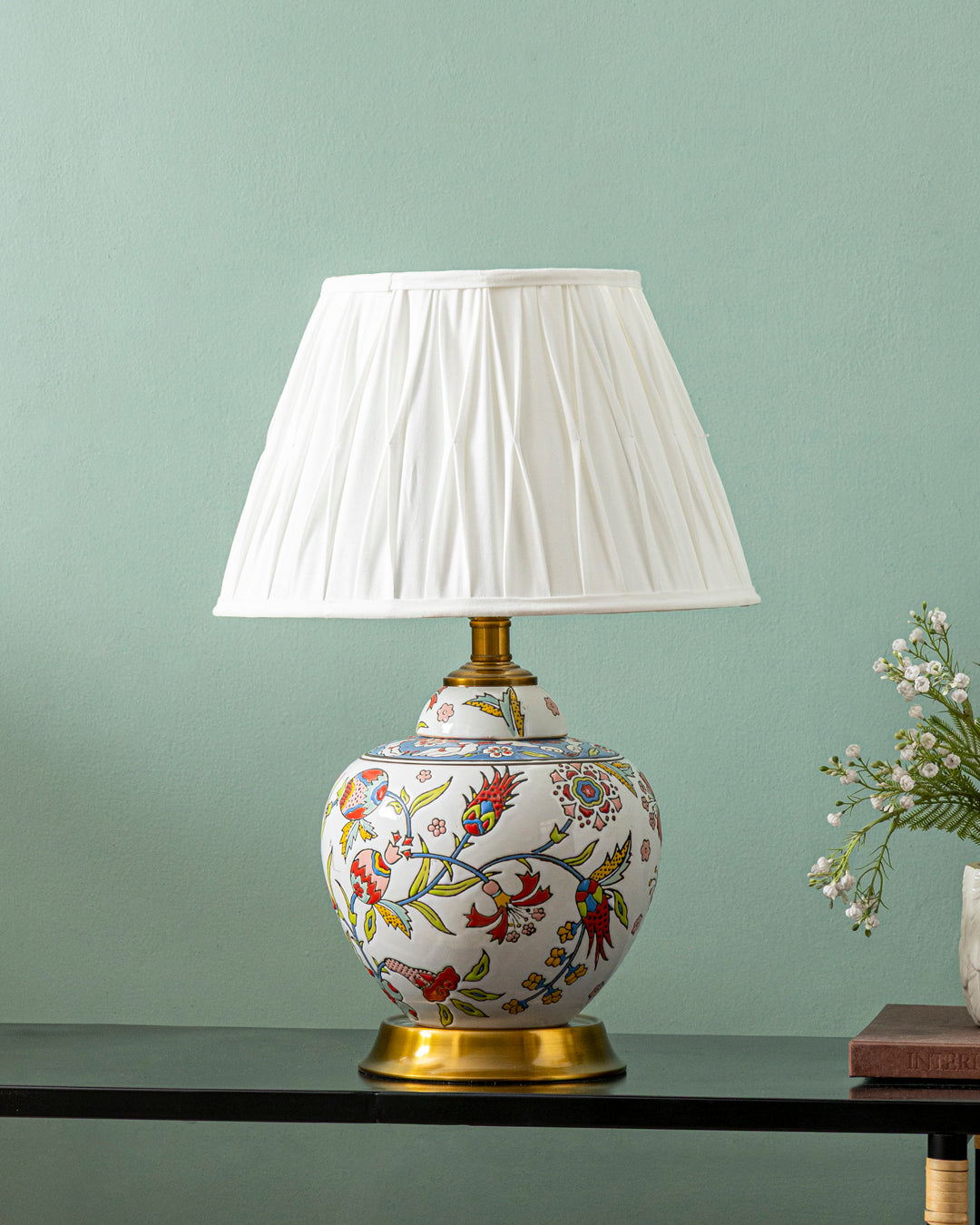 Floral Radiance Ceramic Table Lamp 