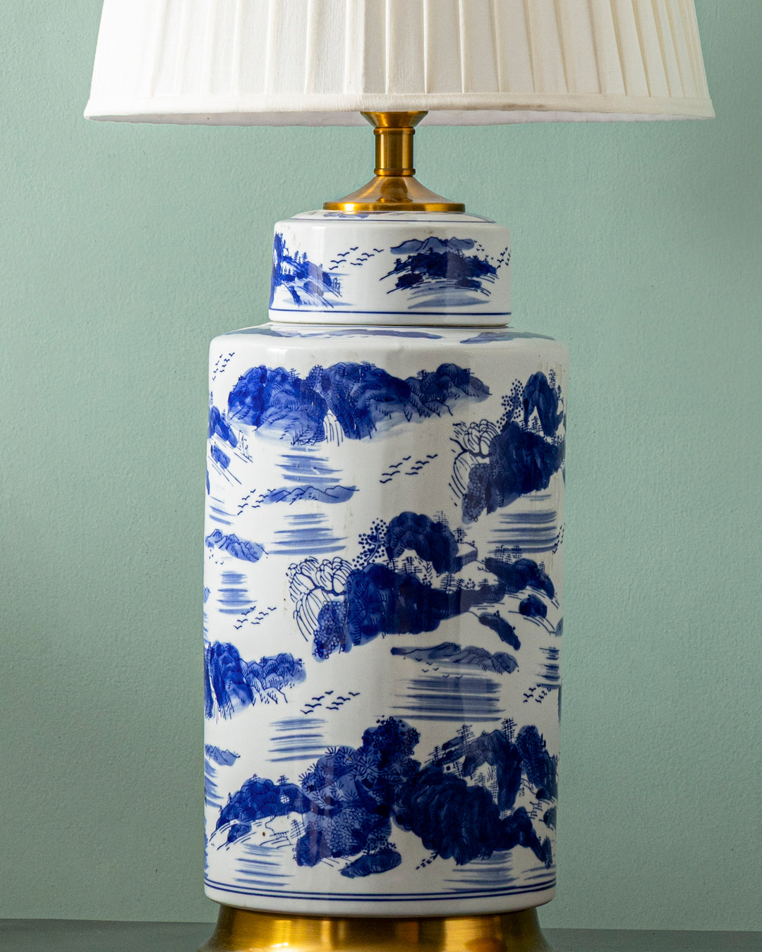 Blue Landscape Ceramic Table Lamp 
